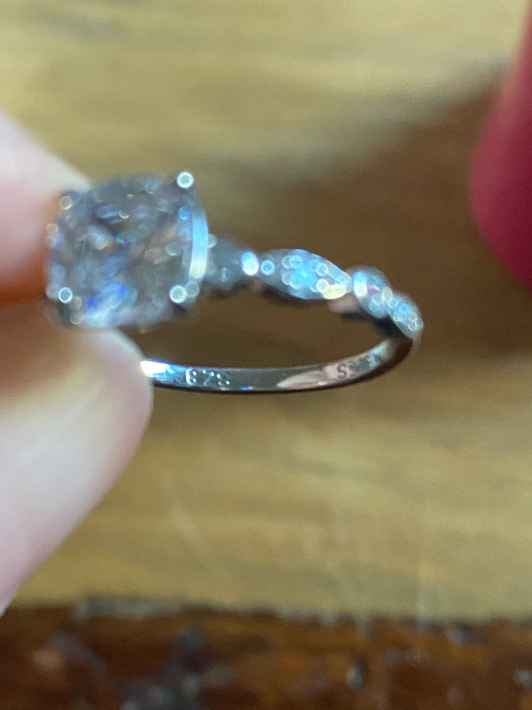 Sterling Silver Cushion Cut Engagement Ring - photo 3