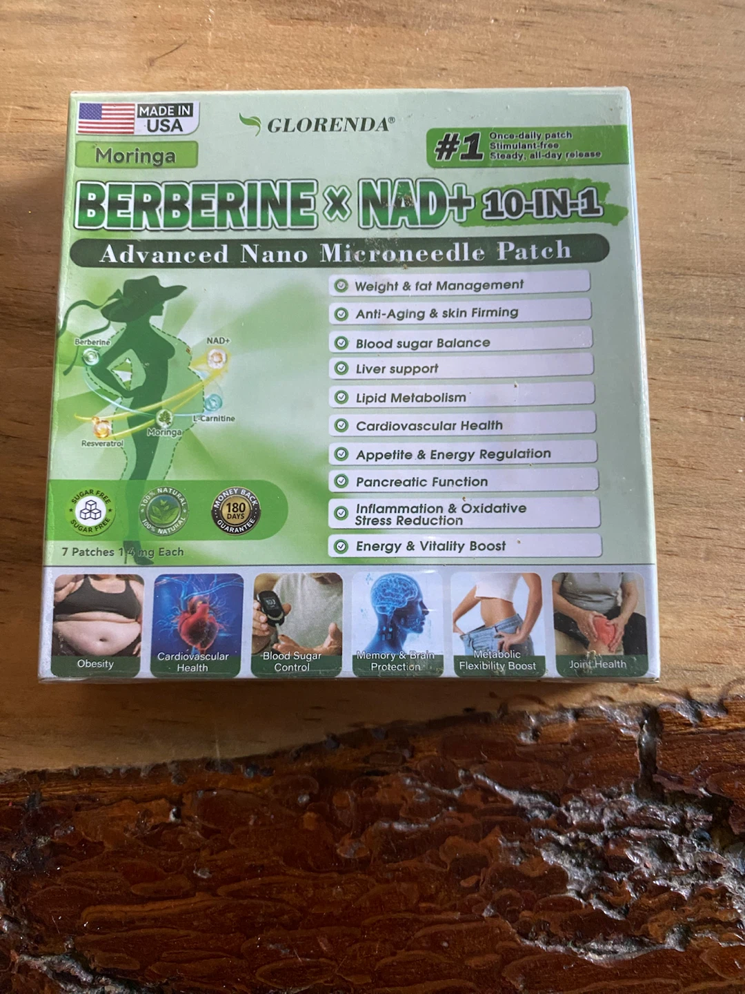 Glorenda Berberine x NAD+ 10-in-1 Microneedle Patch (7 Patches)