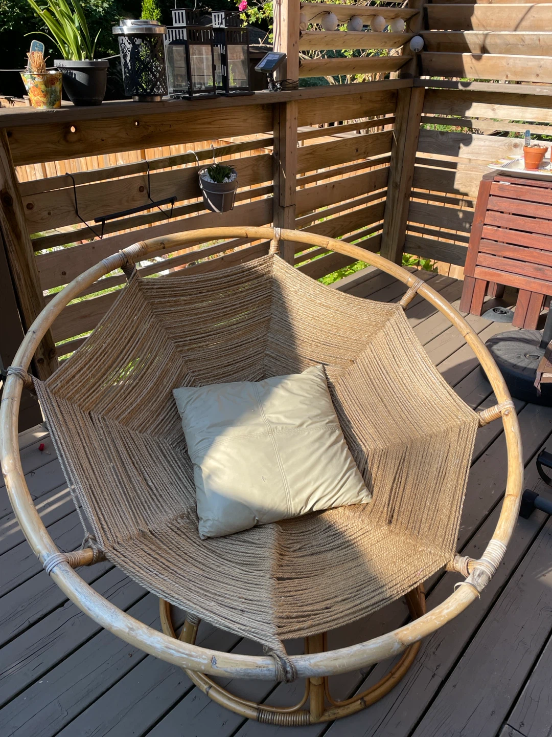 Rattan Papasan Chair with Cushion