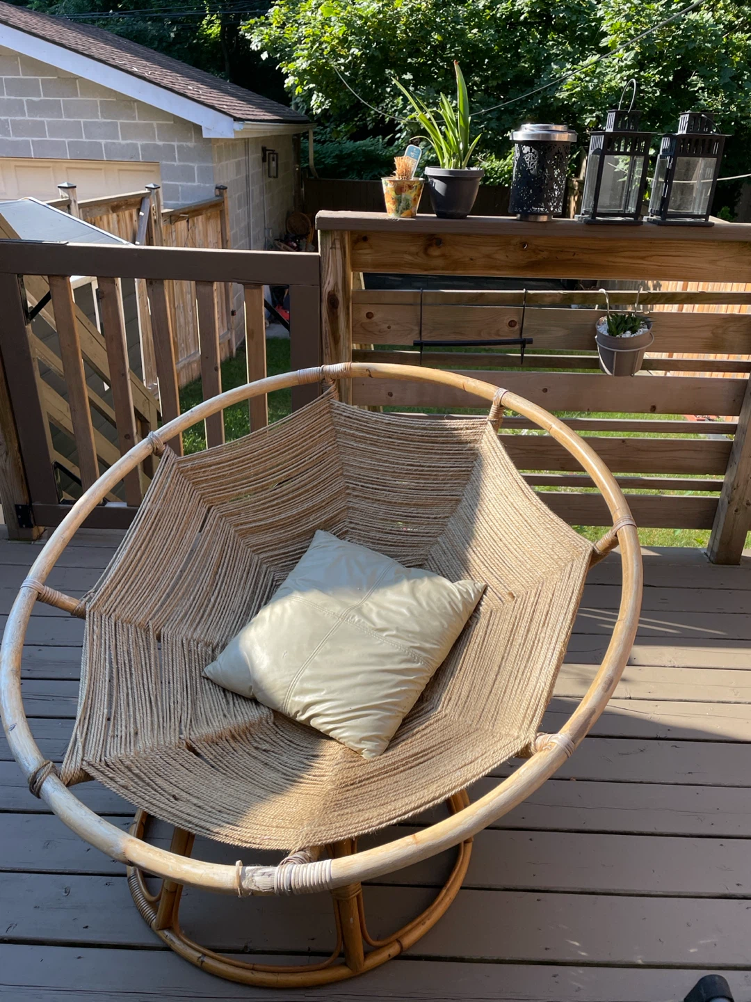 Rattan Papasan Chair with Cushion - photo 2