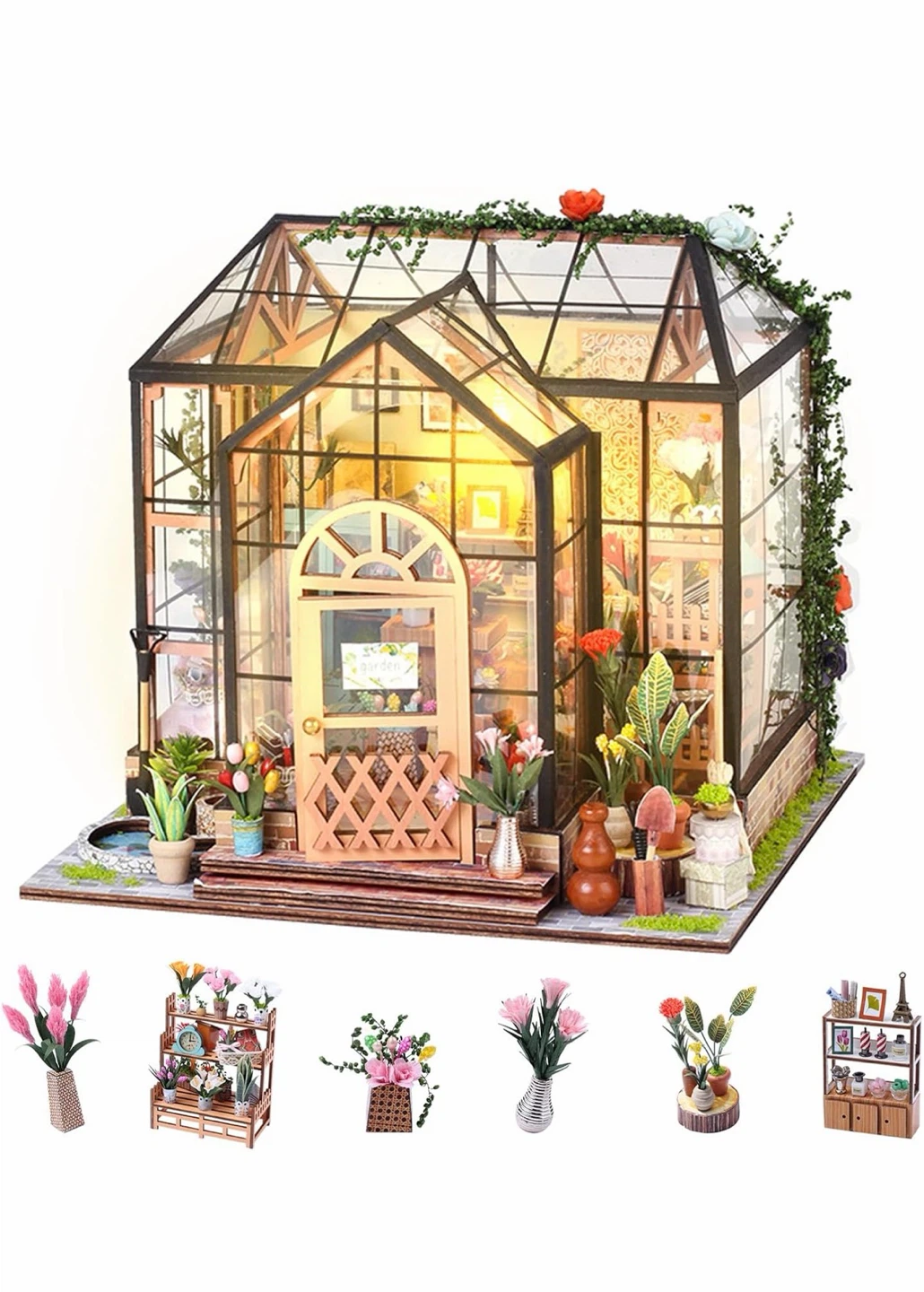 DIY Miniature Greenhouse Dollhouse Kit - photo 2