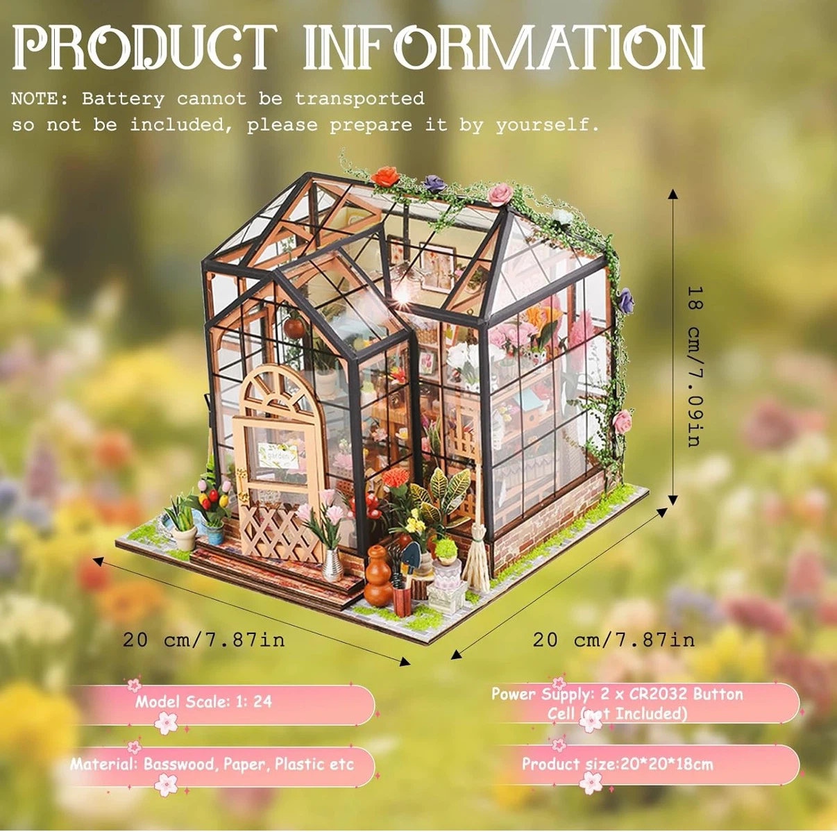 DIY Miniature Greenhouse Dollhouse Kit - photo 3