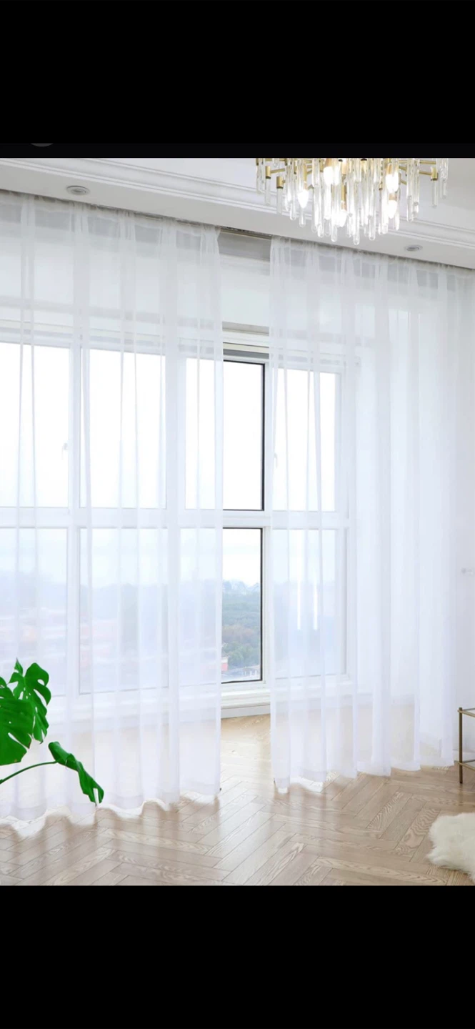4 White Sheer Curtains - 84" x 59"
