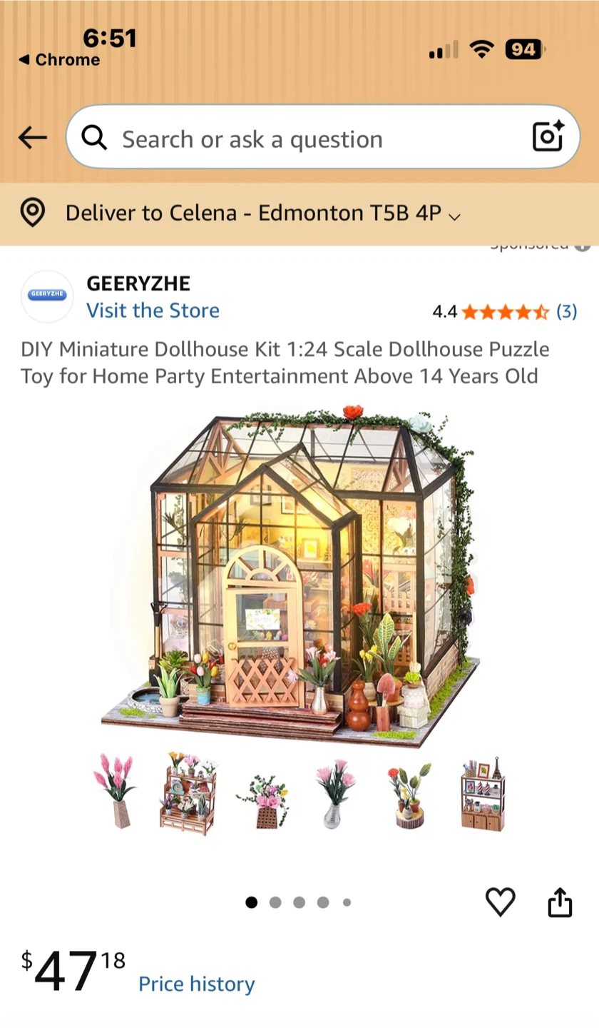 DIY Miniature Greenhouse Dollhouse Kit