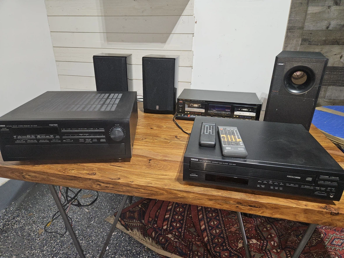 Yamaha Stereo Receiver, CD Player, and Speakers