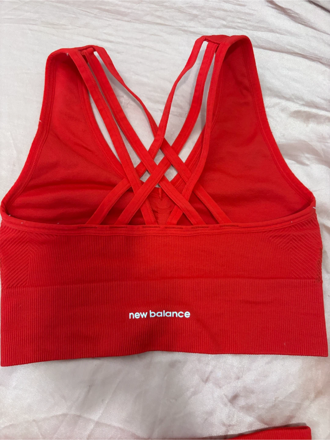 New Balance Red Sports Bra & Bike Shorts Set - photo 2