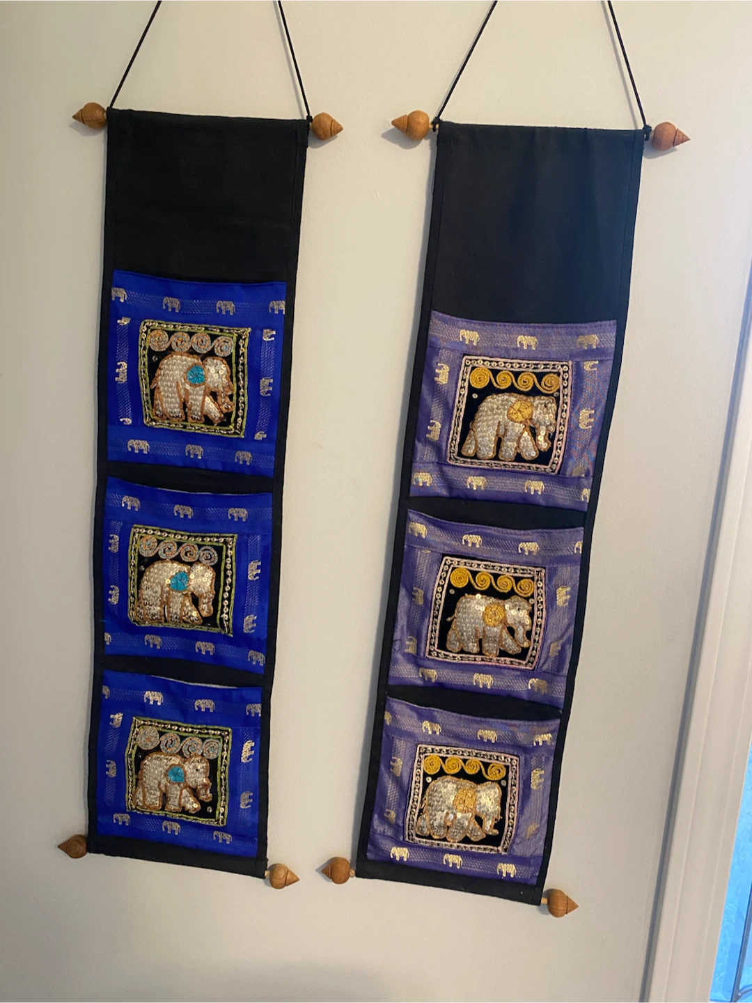 Set of 2 Elephant Wall Pockets