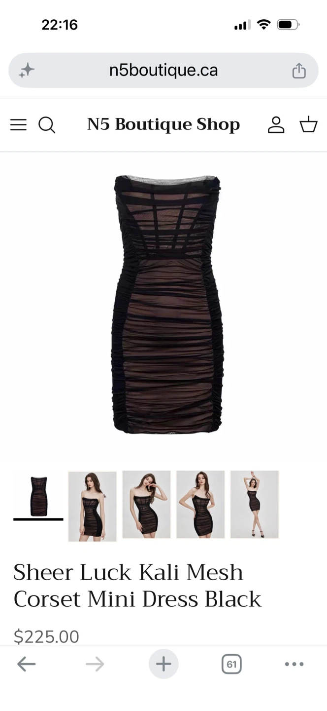 Sheer Luck Kali Mesh Corset Mini Dress - Black - photo 2