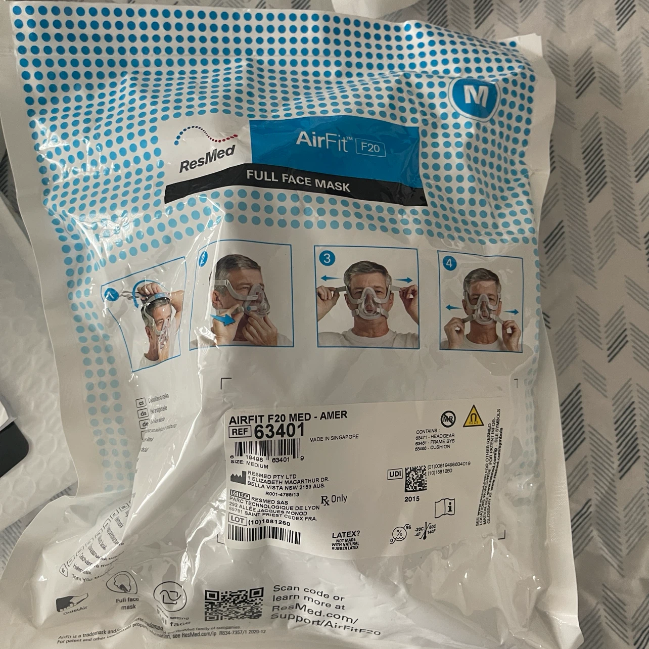 ResMed AirFit F20 Full Face Mask + accessories BUNDLE