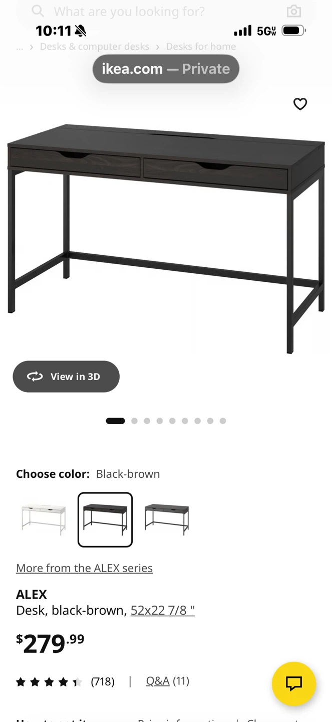 IKEA ALEX Desk, Black-brown
