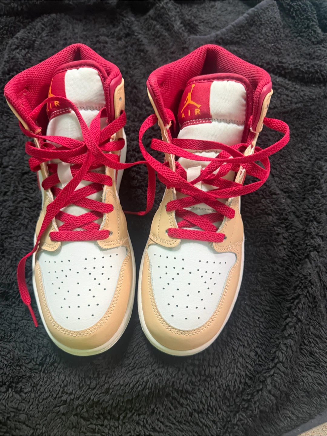 Nike Air Jordan 1 Mid Coconut Milk Gym Red GS