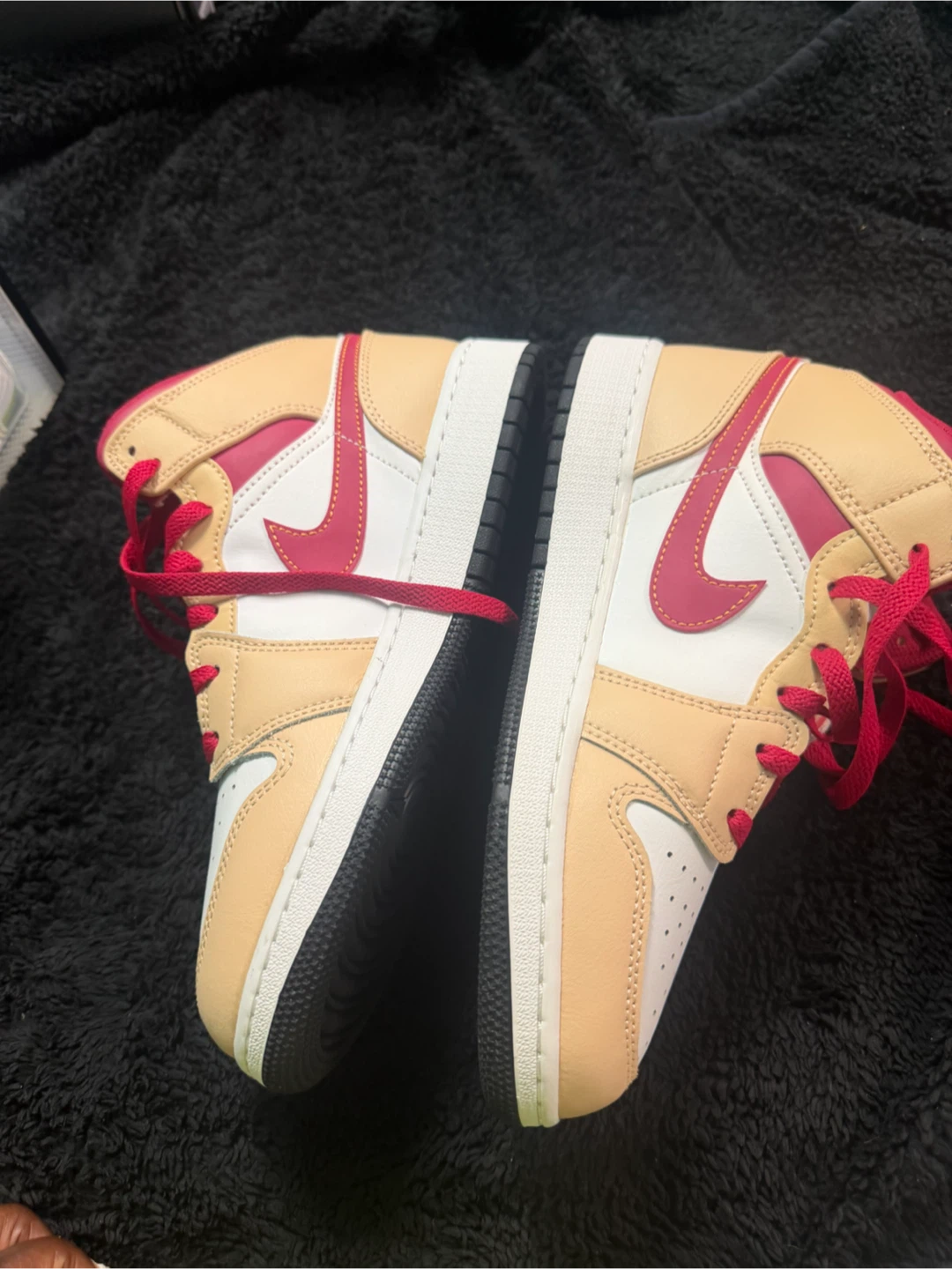Nike Air Jordan 1 Mid Coconut Milk Gym Red GS - photo 3