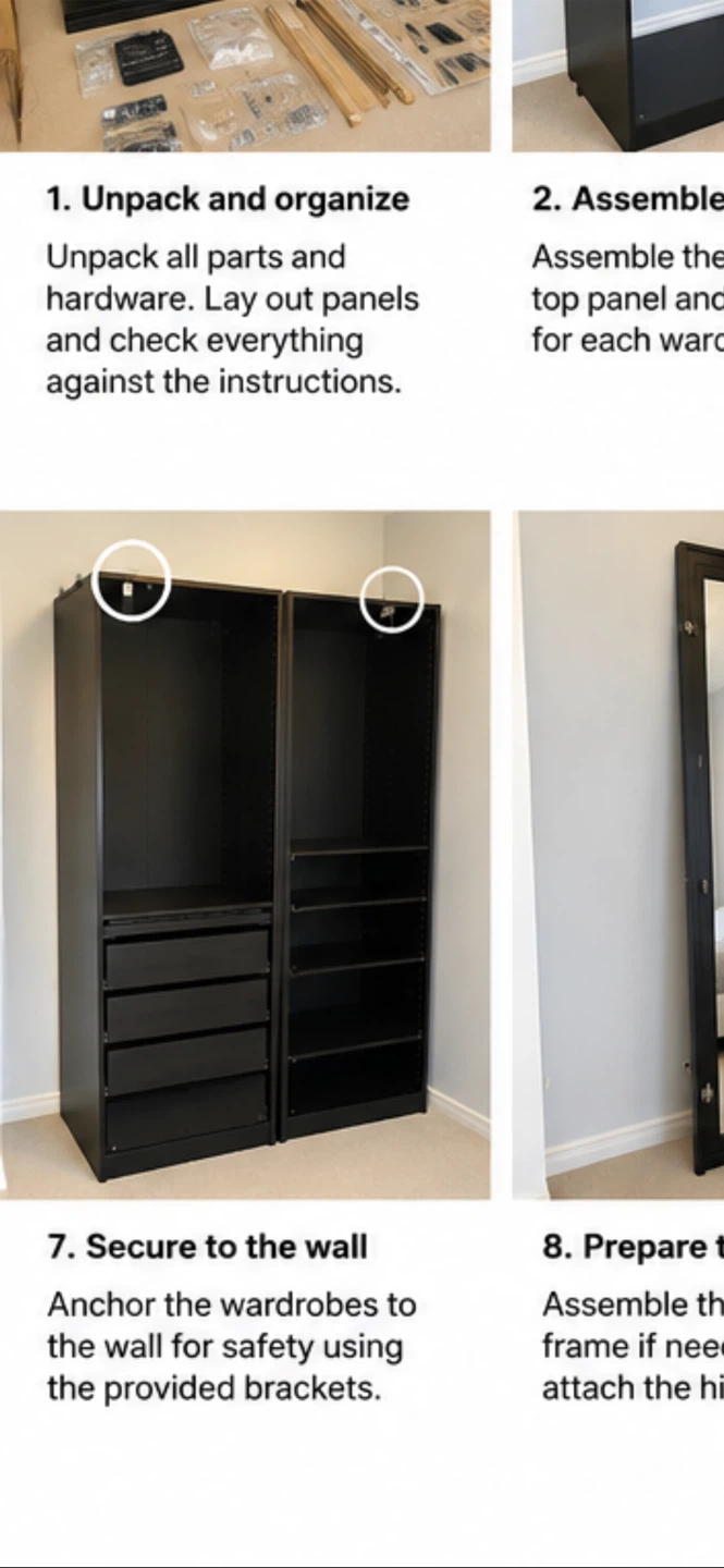IKEA PAX Wardrobe with mirrored door