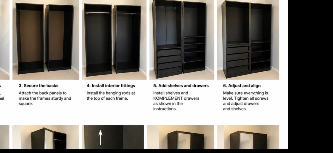 IKEA PAX Wardrobe with mirrored door - photo 3
