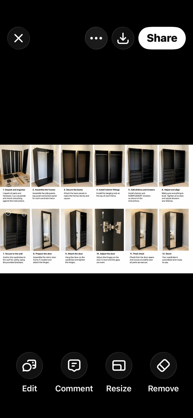 IKEA PAX Wardrobe with mirrored door - photo 4