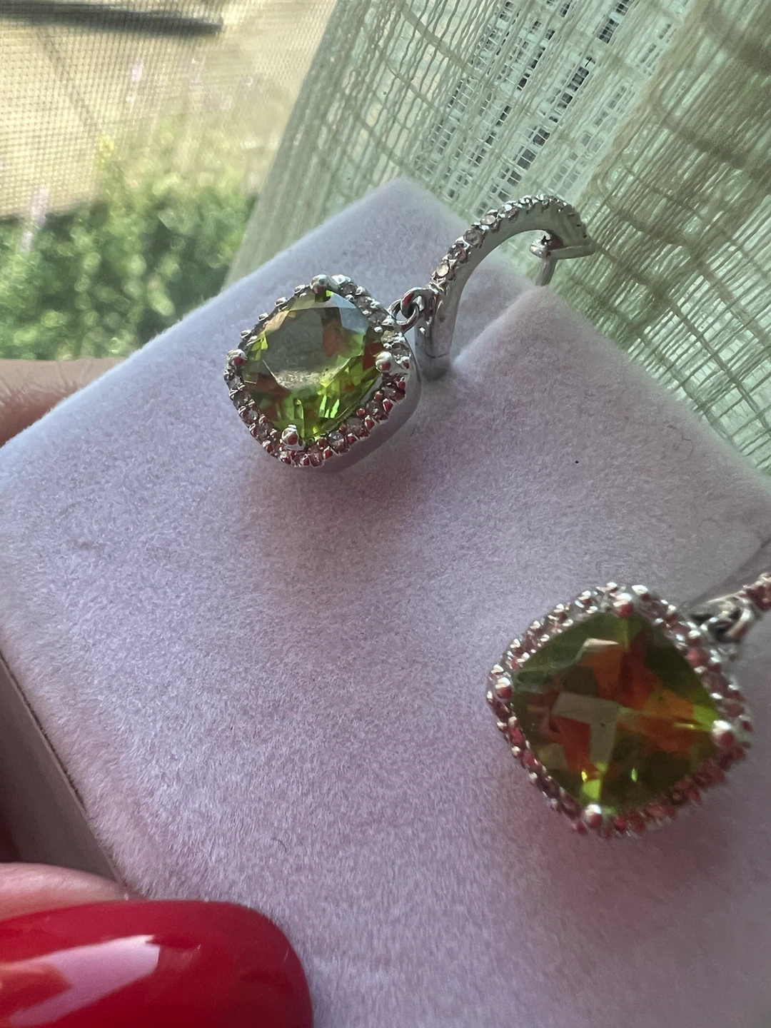 14 k peridot and diamonds earrings - photo 2