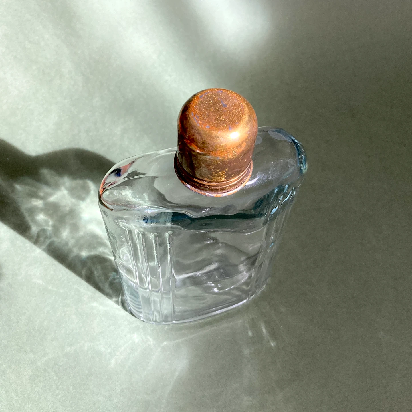 Vintage Ribbed Glass Hip Flask - photo 4