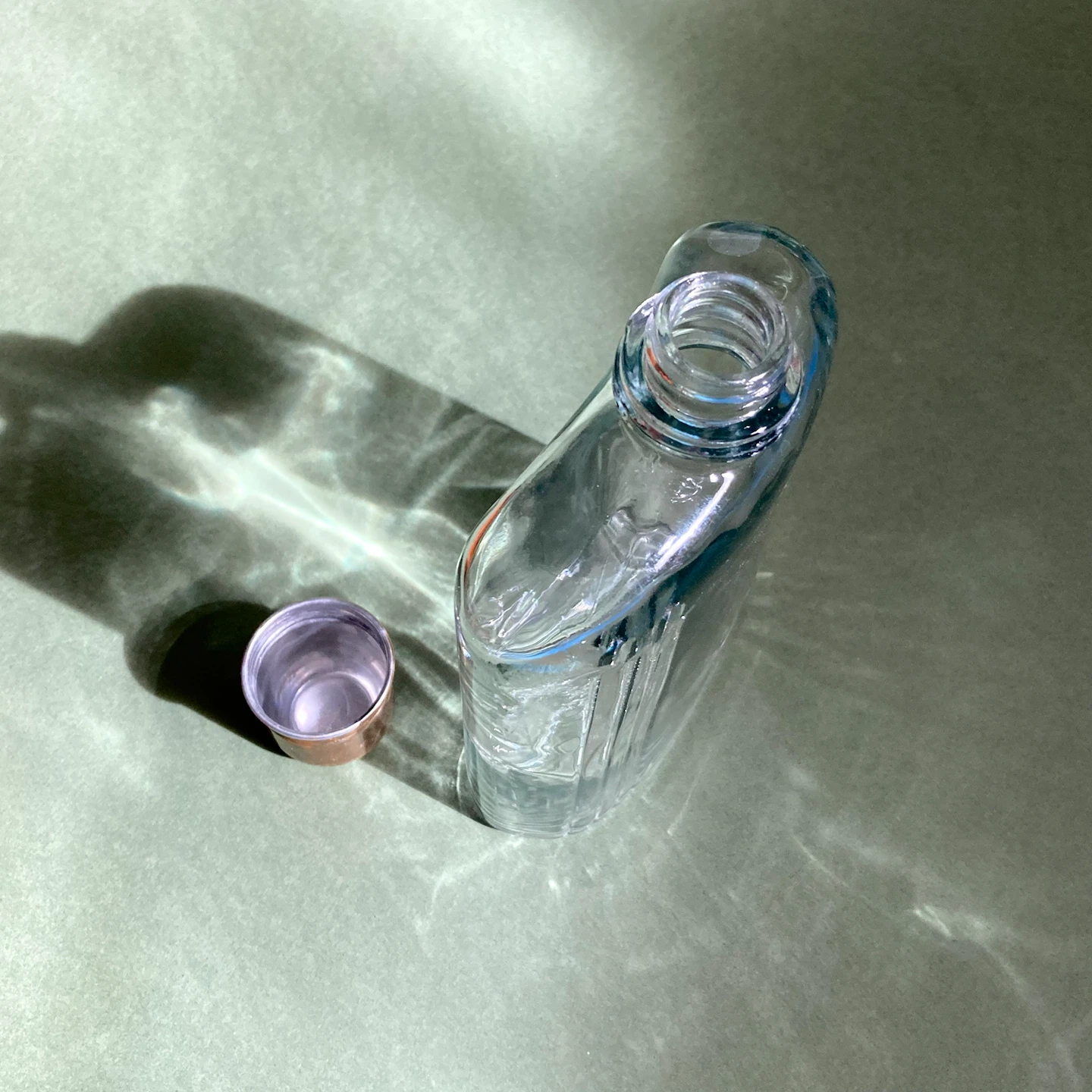Vintage Ribbed Glass Hip Flask - photo 5