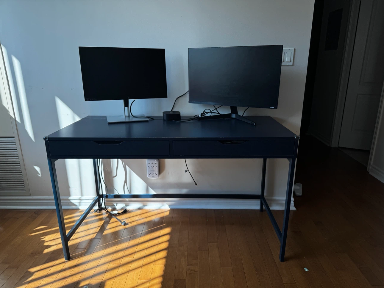 Ikea Navy Blue Writing Desk with Drawers and cable management - photo 2