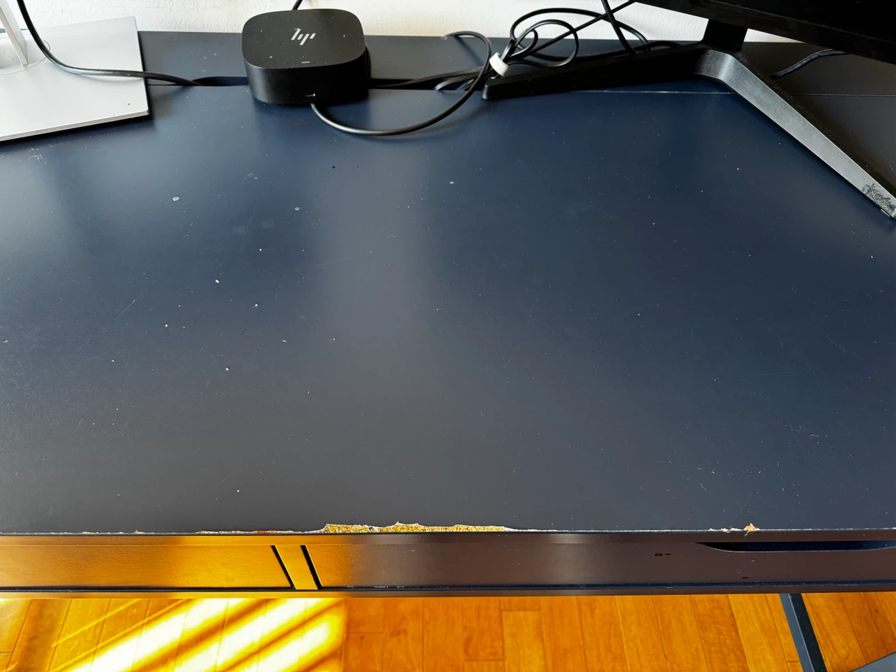 Ikea Navy Blue Writing Desk with Drawers and cable management - photo 4