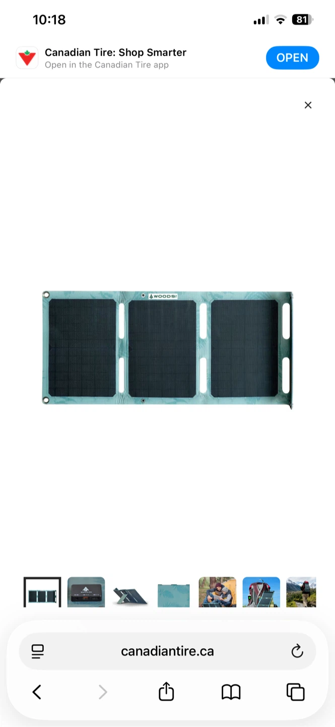 Woods 21W Packable Solar Panel