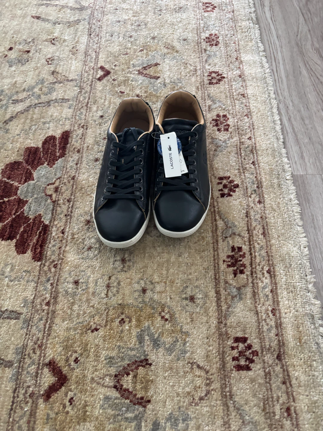Lacoste Men's Black Leather Sneakers size 8