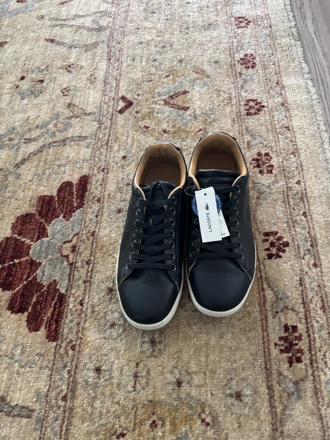 Lacoste Men's Black Leather Sneakers size 8 - photo 2