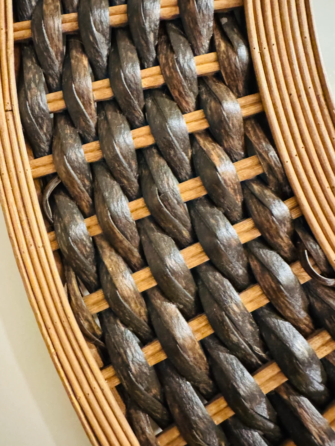 Round Woven Rattan Wall Mirror - photo 2