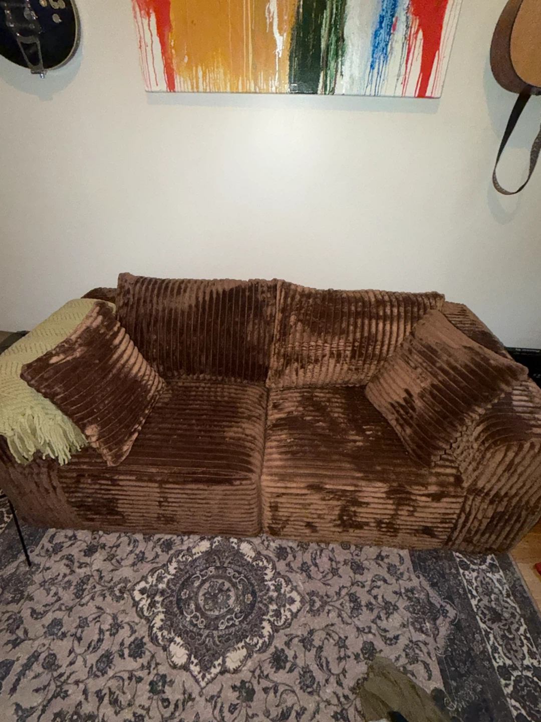 Brown loveseat couch 70.8”