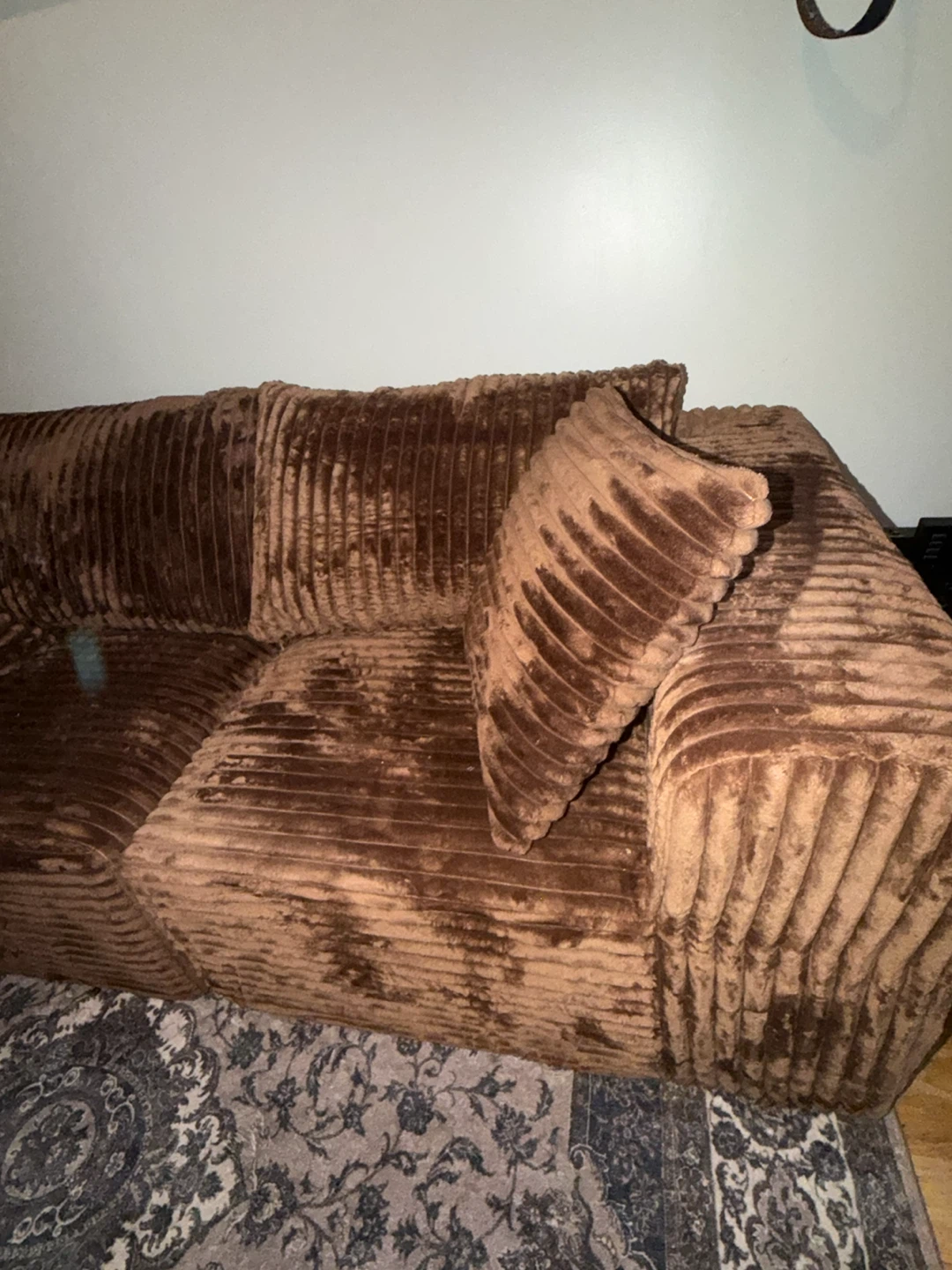 Brown loveseat couch 70.8” - photo 2