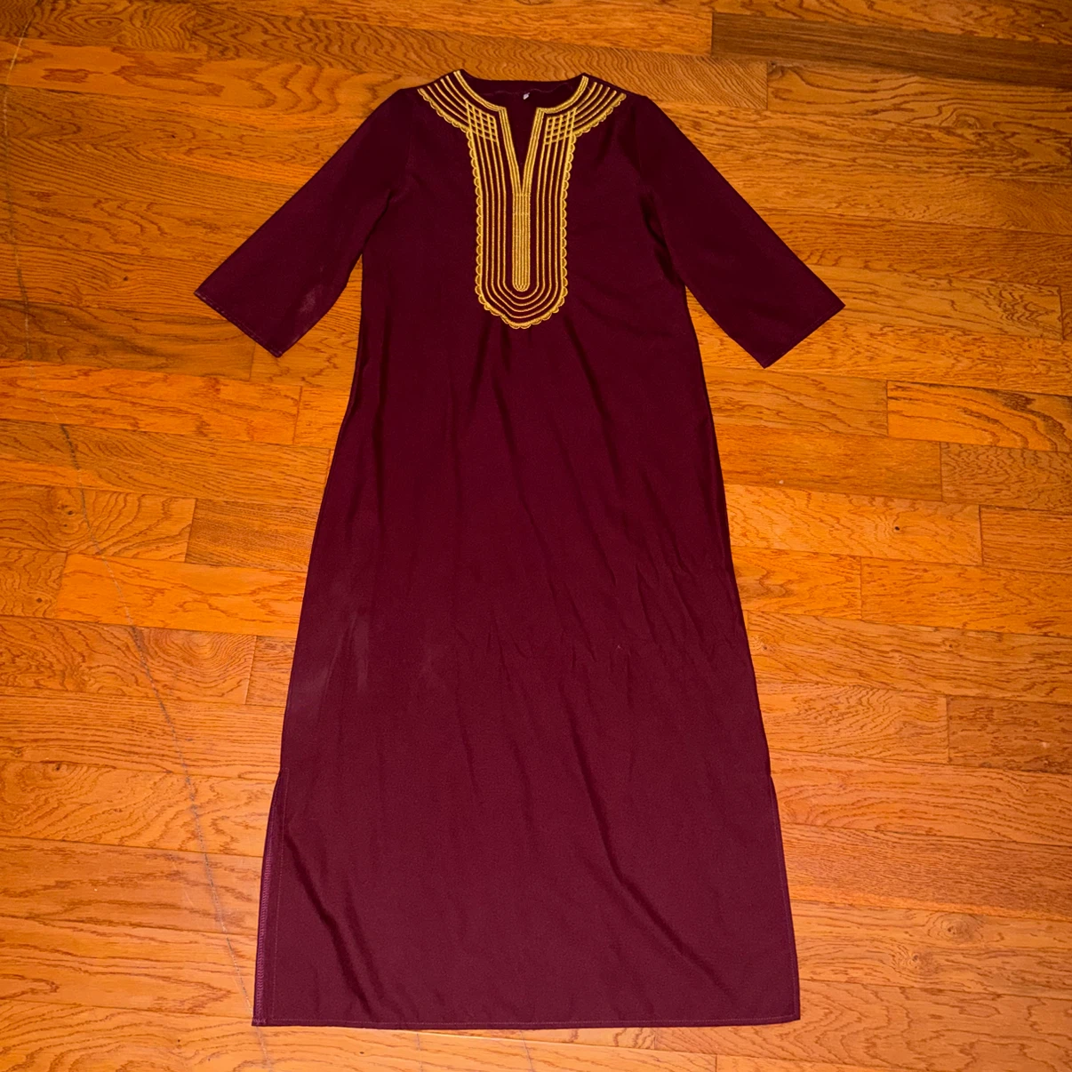 Burgundy & Gold Long Dress