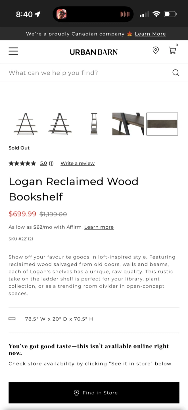 Urban Barn Logan Reclaimed Wood Bookshelf - photo 3
