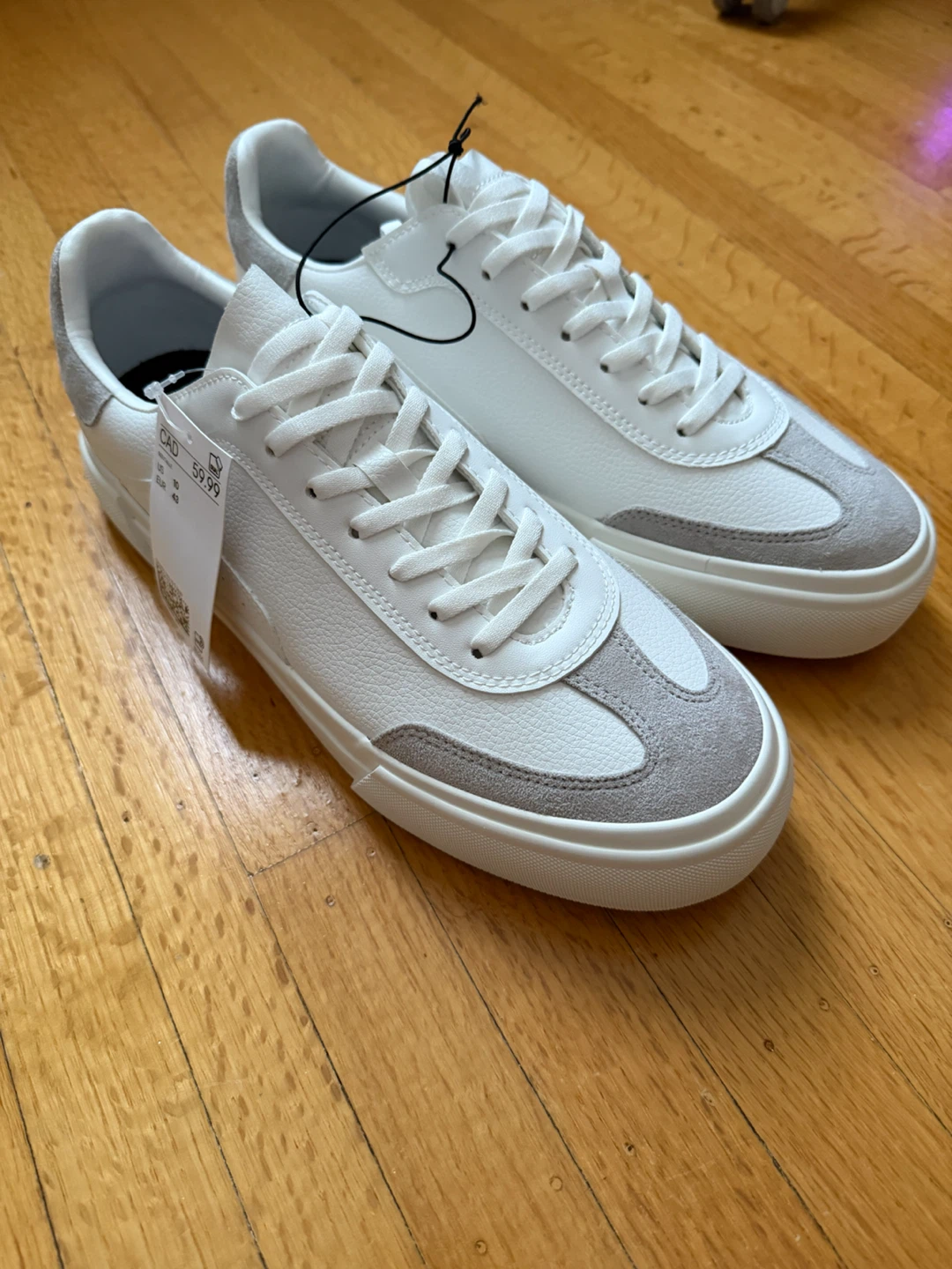 NEW H&M Men’s Sneakers - Size 10 - White/Grey - Tags Attached