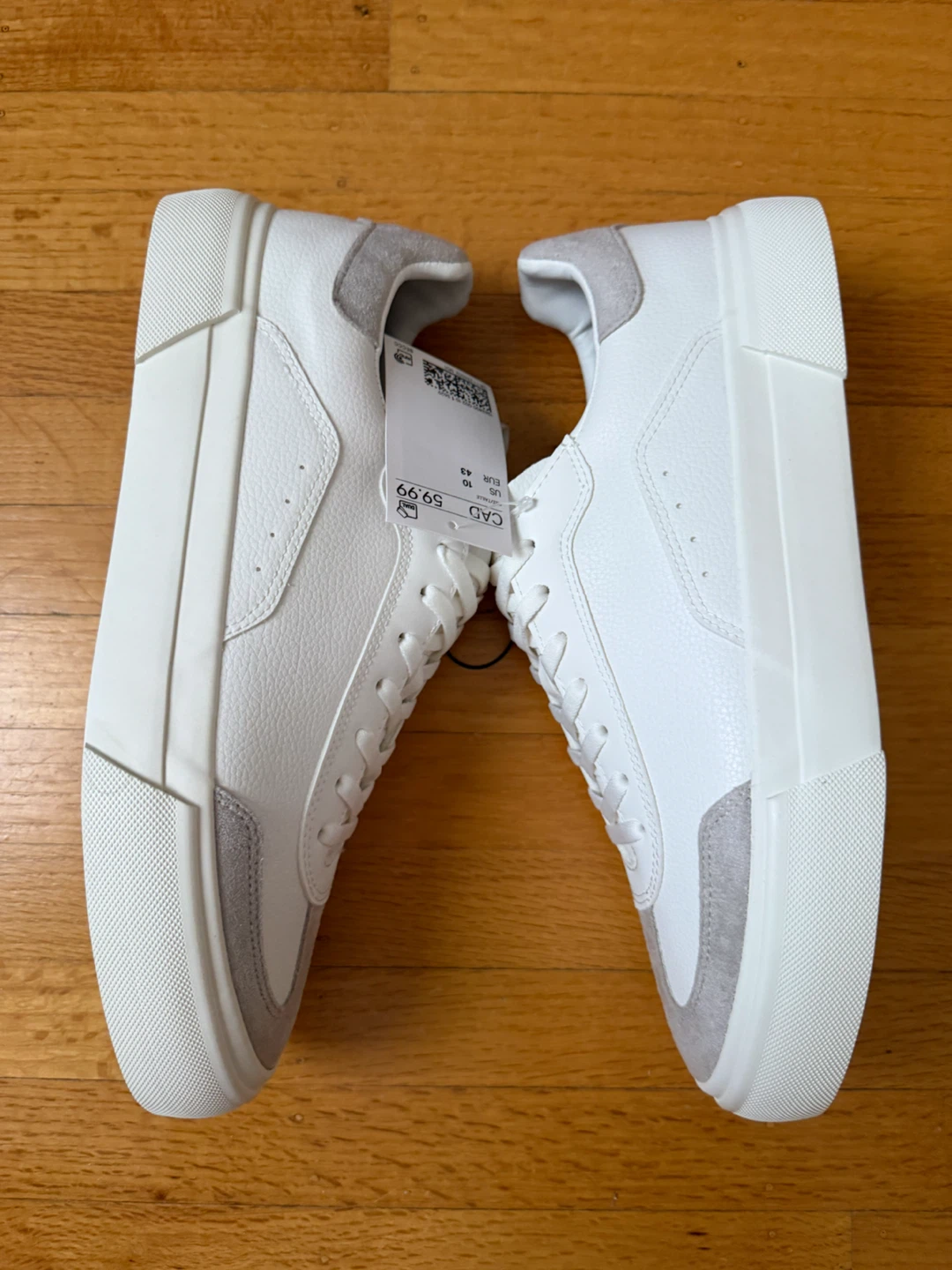 NEW H&M Men’s Sneakers - Size 10 - White/Grey - Tags Attached - photo 3