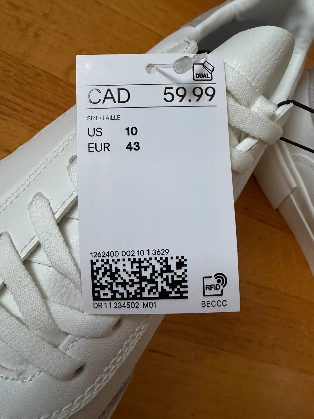NEW H&M Men’s Sneakers - Size 10 - White/Grey - Tags Attached - photo 5