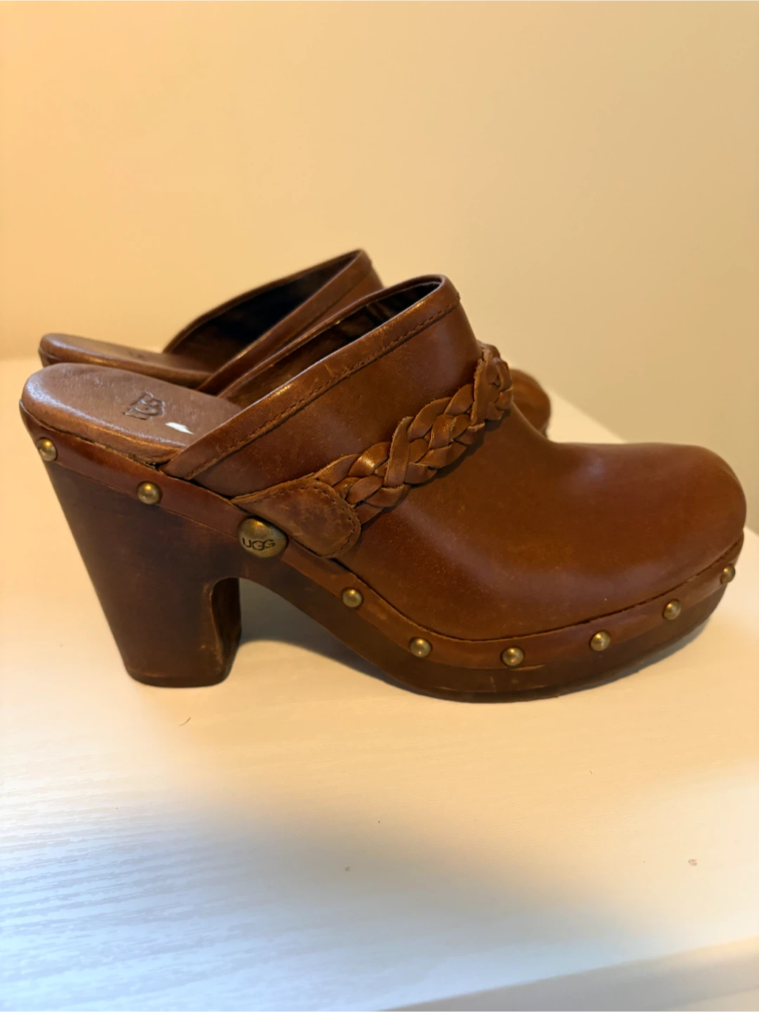 Brown Leather UGG Clogs - Size 7