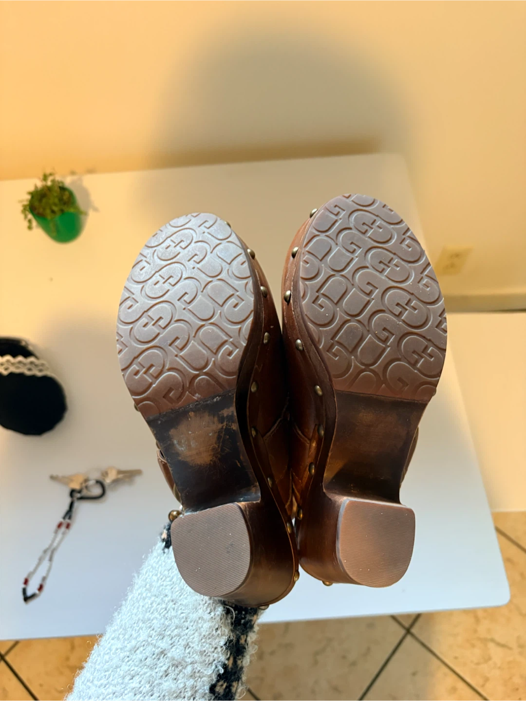 Brown Leather UGG Clogs - Size 7 - photo 3