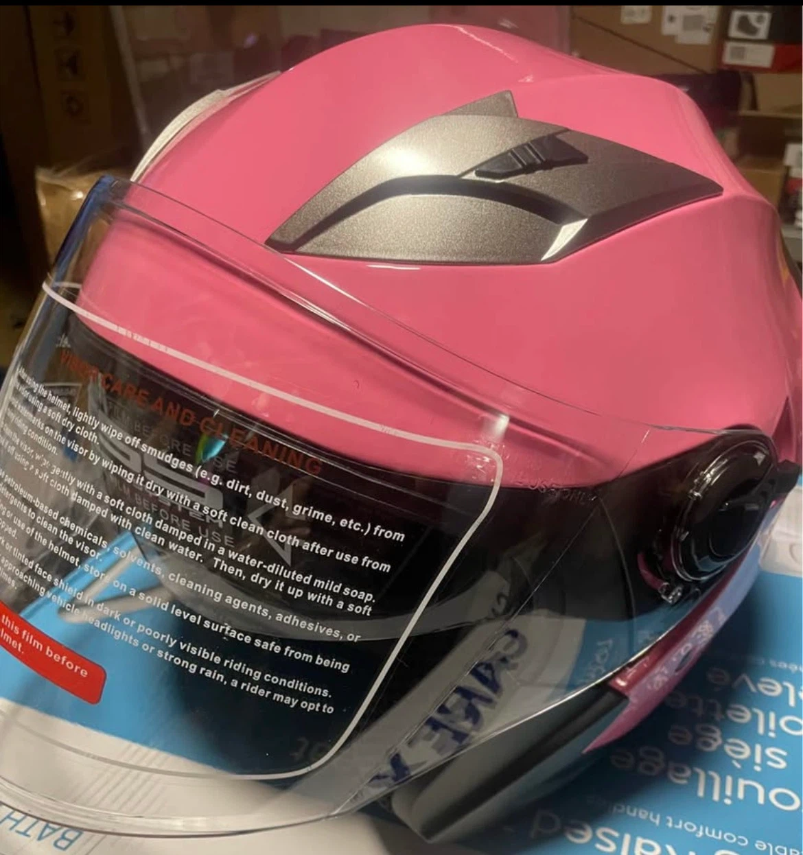 Sanqing Pink DOT Motorcycle Helmet