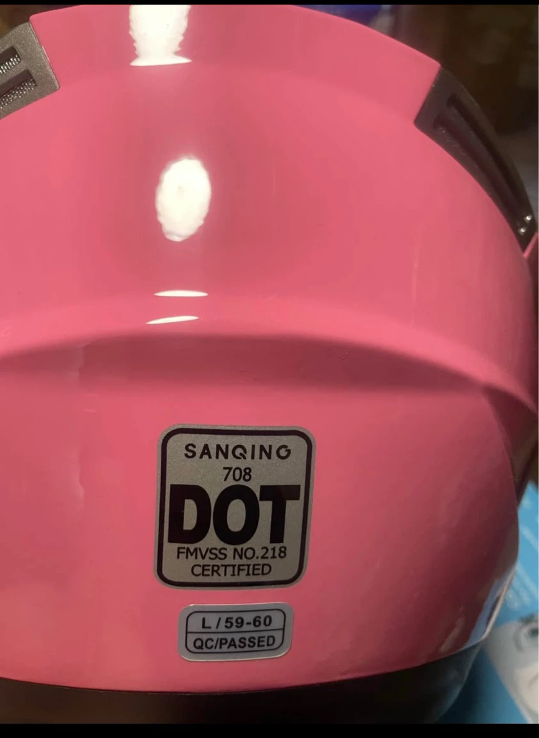 Sanqing Pink DOT Motorcycle Helmet - photo 2