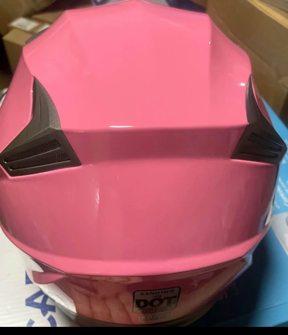 Sanqing Pink DOT Motorcycle Helmet - photo 3