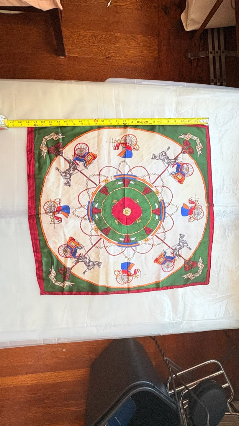 Square Scarf with Horse Carriage Print - photo 3