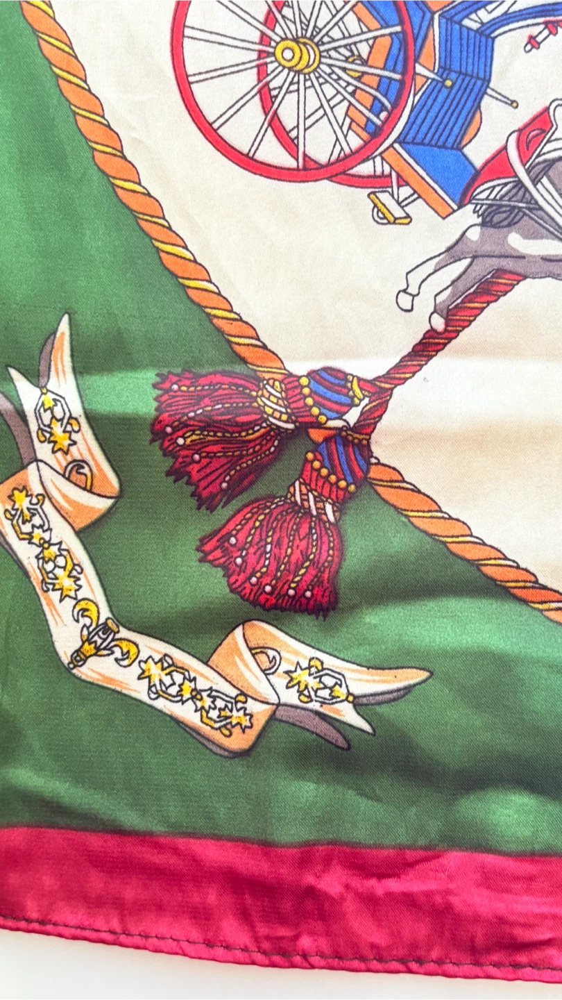 Square Scarf with Horse Carriage Print - photo 5