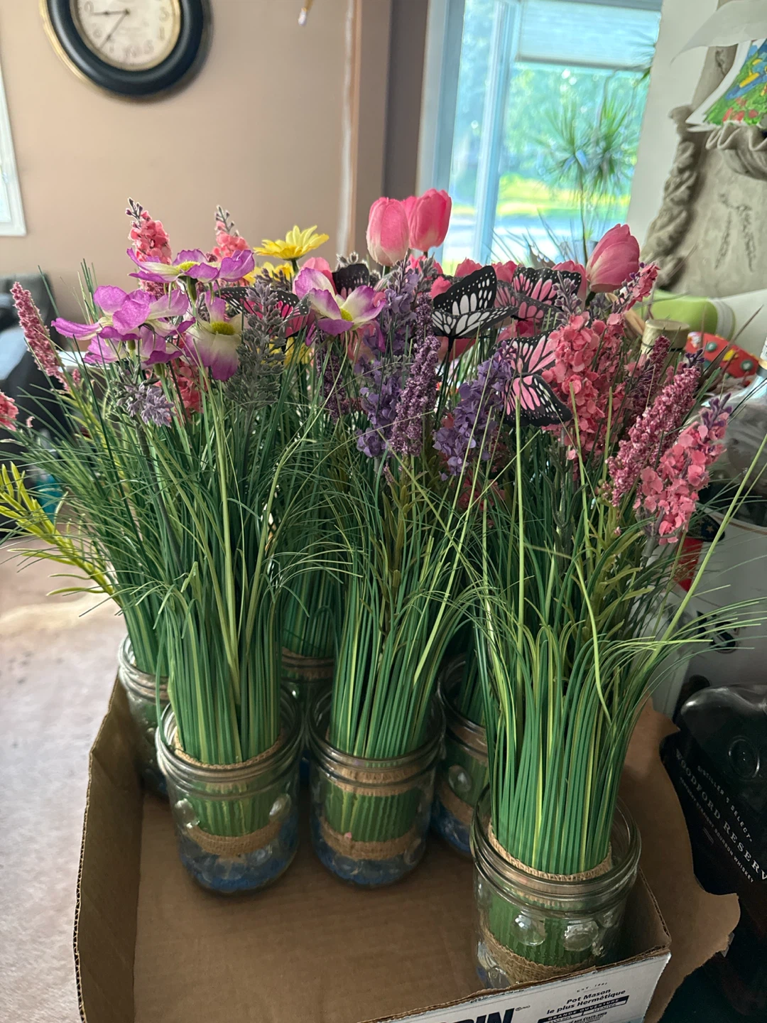 Artificial Flower Arrangements with Butterflies