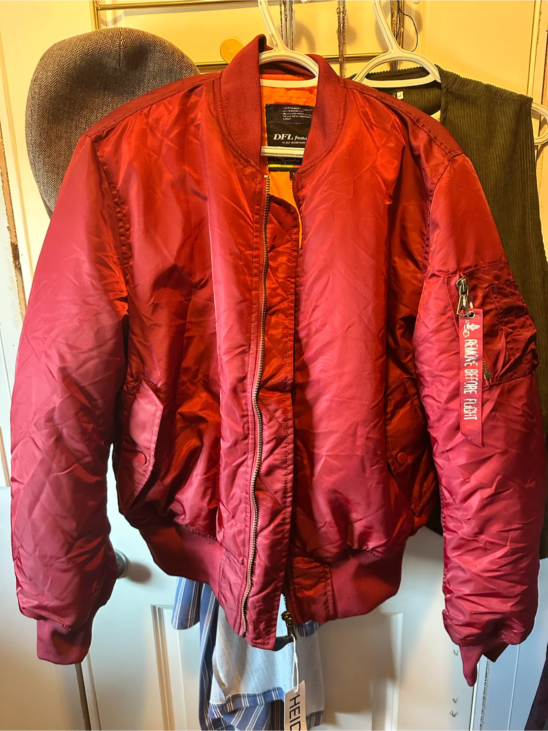 DFL Fashion Red Bomber Jacket