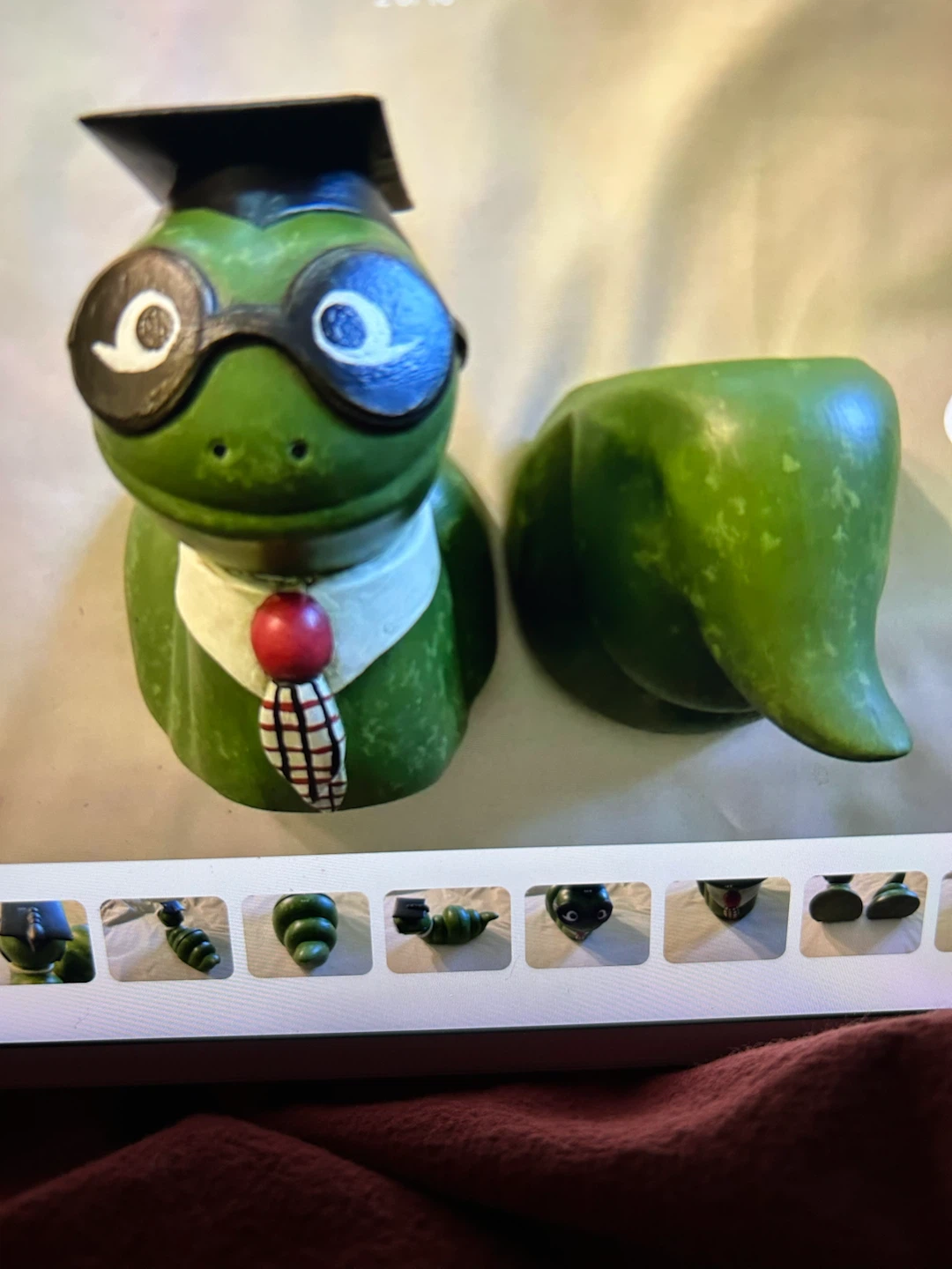 Vt Green Ceramic Bookworm Bookends 🐞 - photo 2