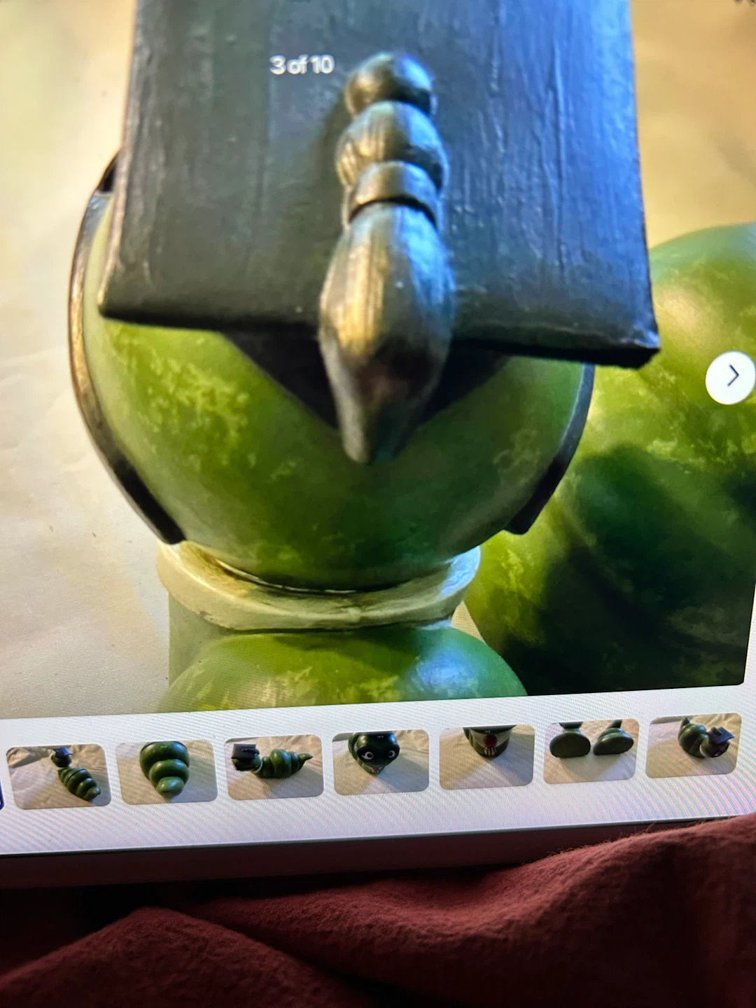 Vt Green Ceramic Bookworm Bookends 🐞 - photo 3