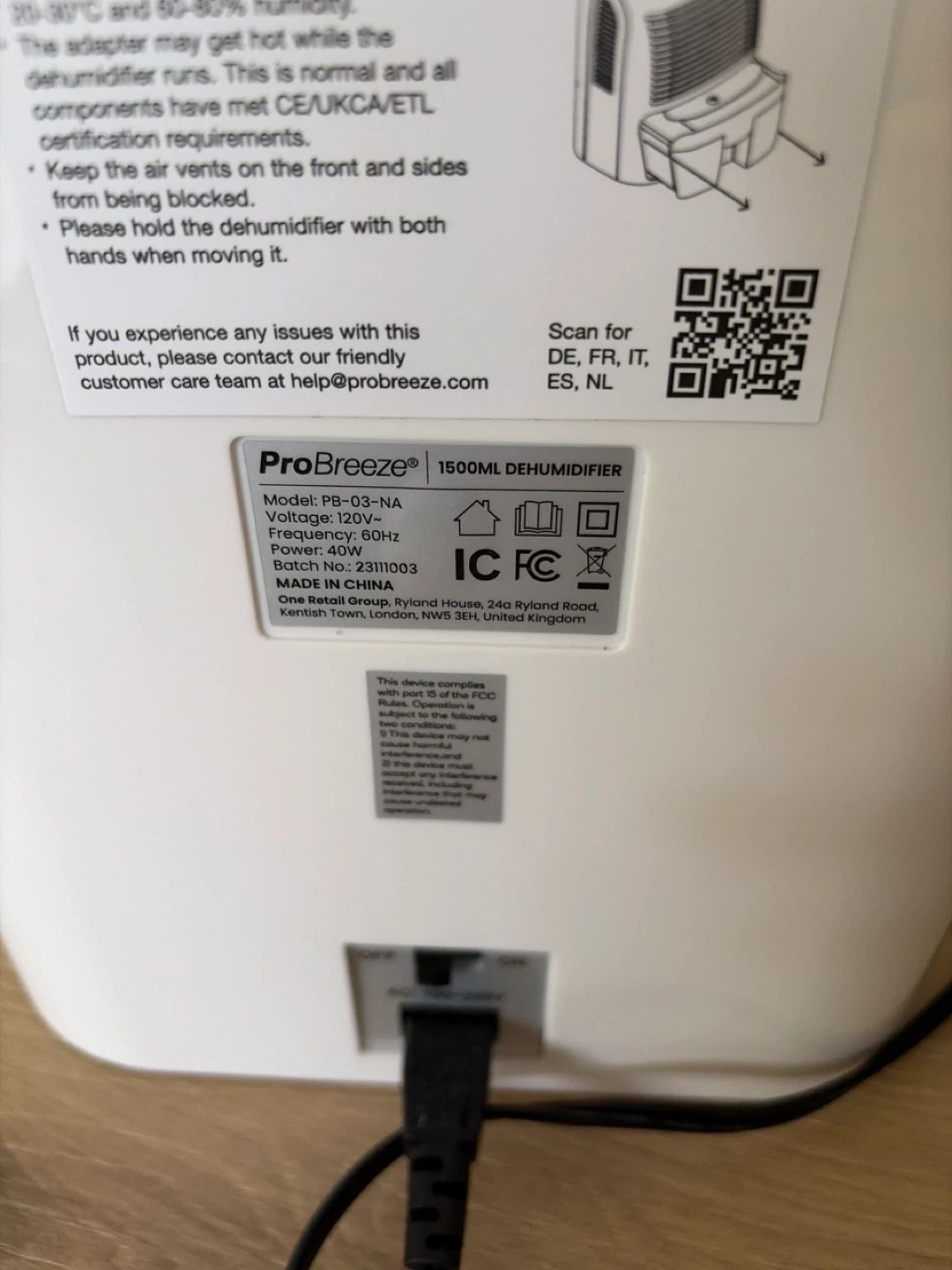 ProBreeze 52oz Mini Dehumidifier - photo 2