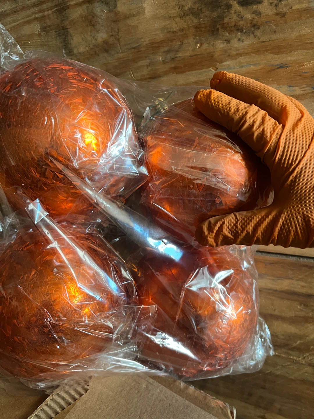 4 Orange Decorative Spheres
