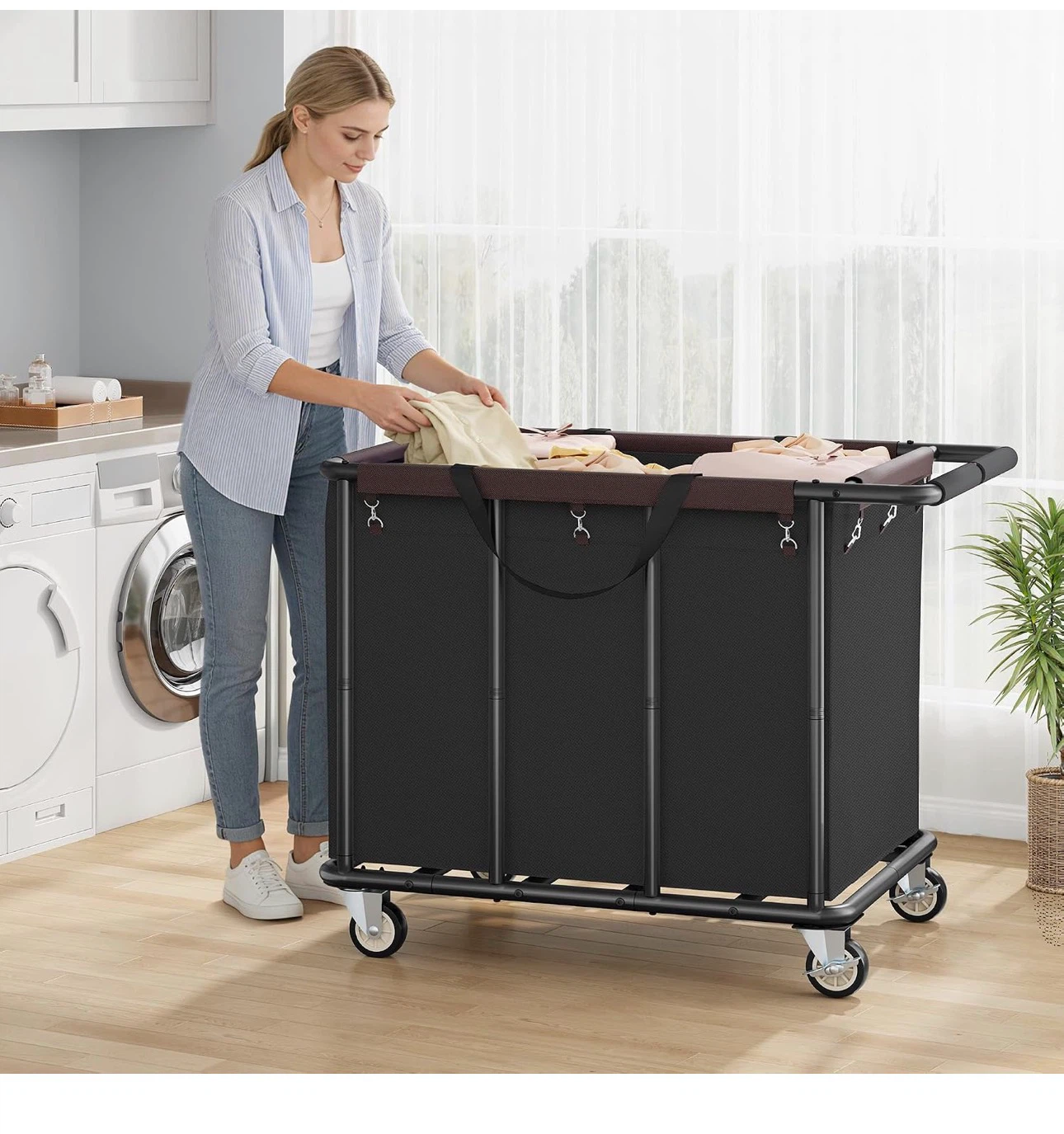 FAVOOSTY 470L Heavy Duty Commercial Laundry Cart with Wheels L47 - photo 2