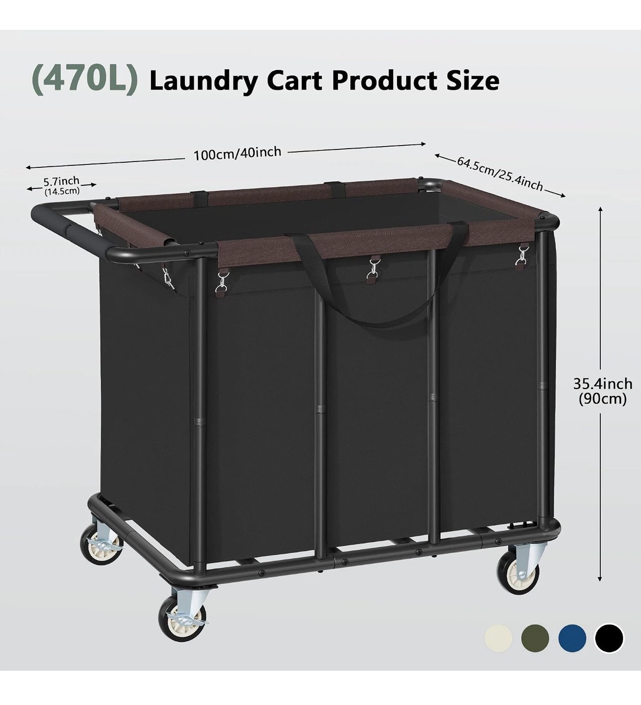 FAVOOSTY 470L Heavy Duty Commercial Laundry Cart with Wheels L47 - photo 3